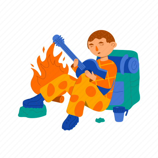 Rest, fire, flame, burn, travel, tourism, traveler illustration - Download on Iconfinder
