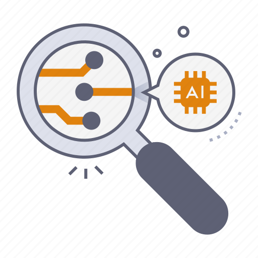Intelligent search, find, seo, magnifying, magnifier, artificial intelligence, ai icon - Download on Iconfinder