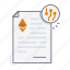 smart contract, ethereum, document, agreement, file, cryptocurrency, digital currency, investment, digital token 