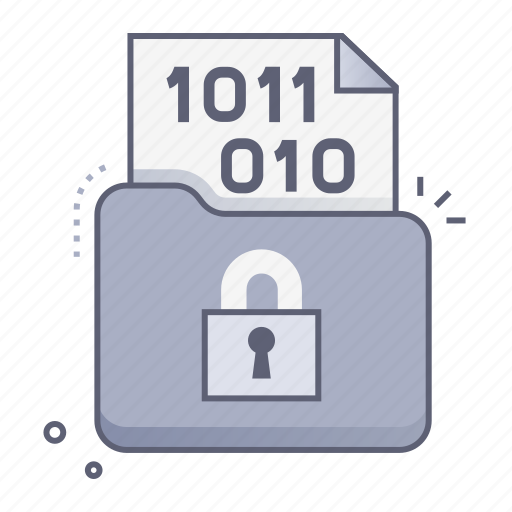 Data encryption, binary, security, file, folder, database, server icon - Download on Iconfinder
