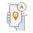 mobile navigation, pointer, online, mobile, pin, map navigation, gps, map, location