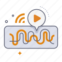 audio wave, equalizer, frequency, play, sound wave, podcast, podcasting, microphone, broadcast