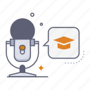 education topic, education podcast, school, learning, student, podcast, podcasting, microphone, broadcast