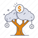 tree money, profit, plant, grow, tree, stock, investment, trading, market