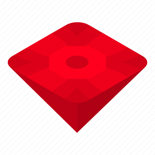 Cartoon, fashion, heart, isometric, luxury, red, ruby icon - Download on Iconfinder