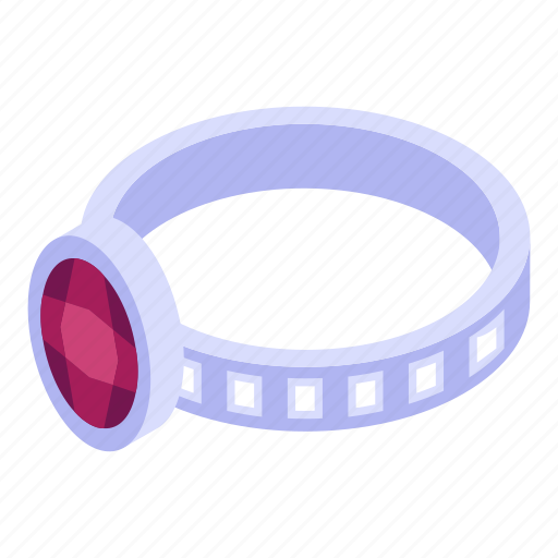 Cartoon, fashion, isometric, ring, ruby, silver, wedding icon - Download on Iconfinder
