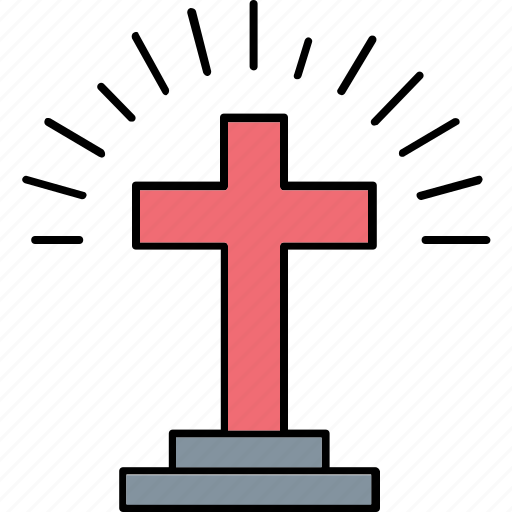 Christianity symbol, cross sign, sign, graveyard, cross crown icon - Download on Iconfinder