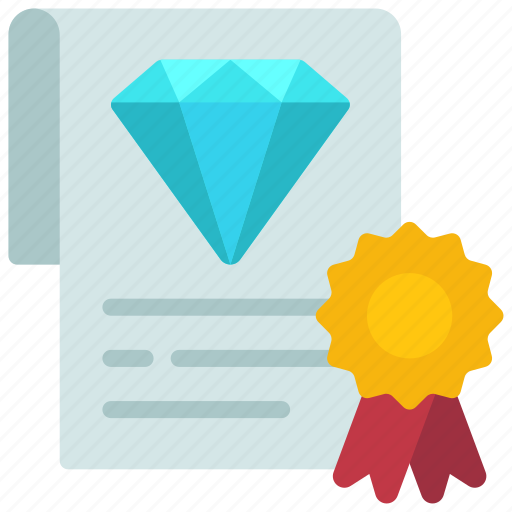 Diamond, certificate, fashion, accessory, gemstone, official icon - Download on Iconfinder