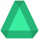 triangular, gem, precious, stone, crystal