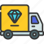 diamond, delivery, lorry, store, logistics 