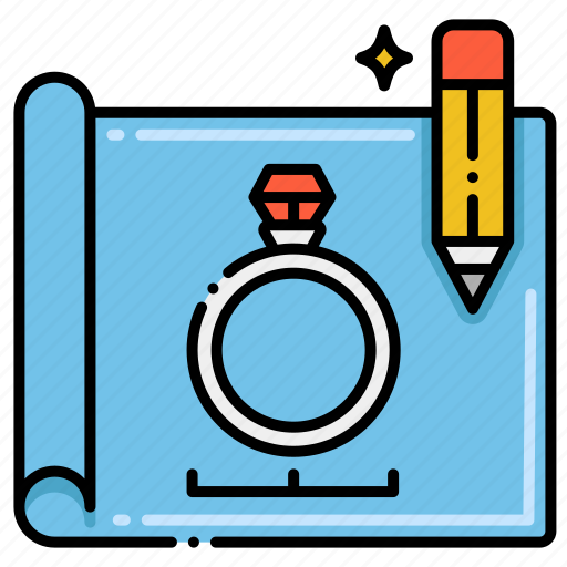 Jewelry, blueprint, designing, ring icon - Download on Iconfinder