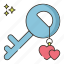 keychain, key, accessory, love, heart 
