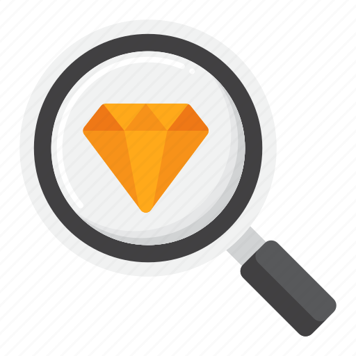 Magnifying, glass, appraisal, assessment, diamond, gemstone icon - Download on Iconfinder