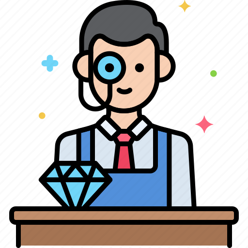 Jeweler, male, man, person, appraisal, appraiser icon - Download on Iconfinder