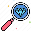 magnifying, glass, diamond, search, jewelry, gem, appraisal