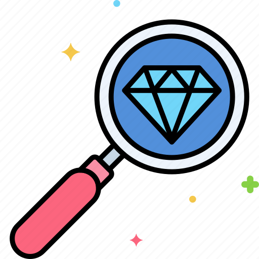 Magnifying, glass, diamond, search, jewelry, gem, appraisal icon - Download on Iconfinder