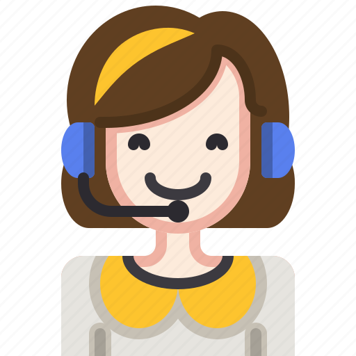 Customer, service, contact, center, communications, woman, telemarketer icon - Download on Iconfinder
