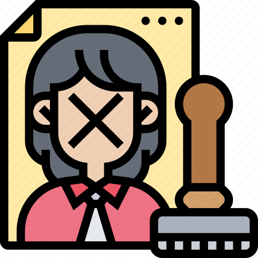 Denied, rejection, declined, applicant, disapprove icon - Download on Iconfinder