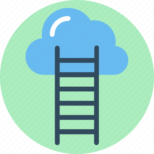 Cloud stairway, cloud success, competition concept, ladder to cloud, success ladder icon - Download on Iconfinder