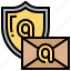 email, letter, privacy, protection, shield 