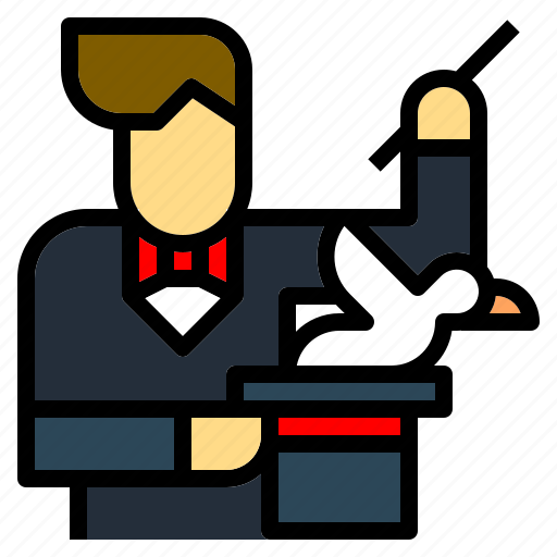 Entertainer, hat, job, magic, magician, man, occupation icon - Download on Iconfinder