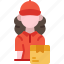 courier, delivery, girl, logistics, profession 