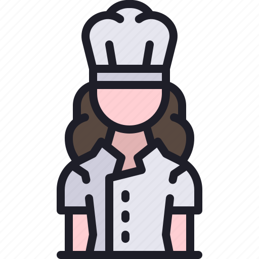 Chef, profession, hat, avatar, woman icon - Download on Iconfinder