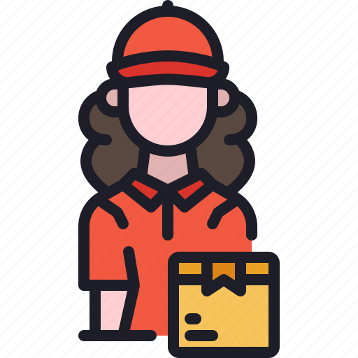 Courier, delivery, girl, logistics, profession icon - Download on Iconfinder
