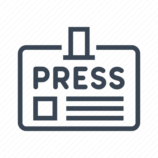 Press, card, badge, journalist, reporter, id icon - Download on Iconfinder