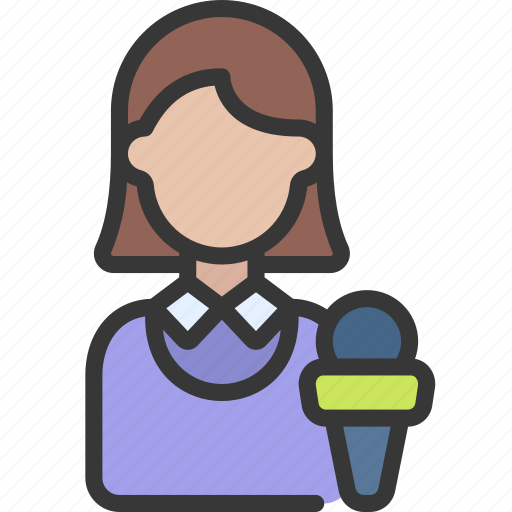 Female, press, journalist, reporter icon - Download on Iconfinder