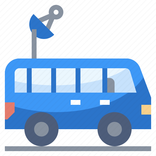 Broadcast, car, reporter, satellite, transport, tv, van icon - Download on Iconfinder