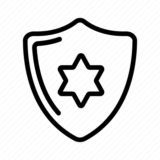 Badge, contour, judgement, justice, shield, white icon - Download on Iconfinder