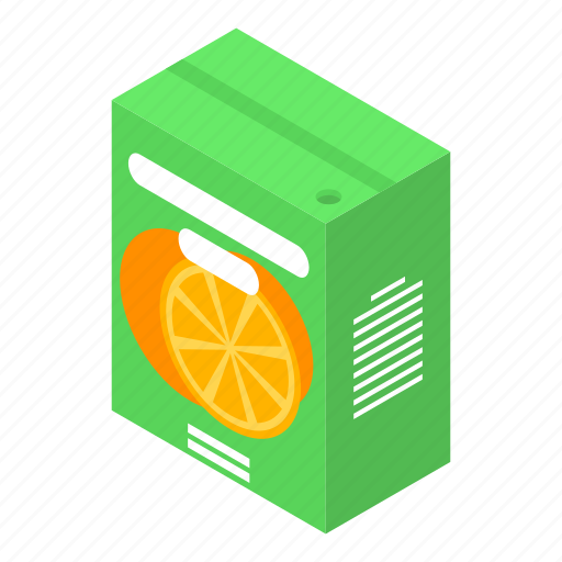 Cartoon, food, isometric, juice, orange, package, water icon - Download on Iconfinder