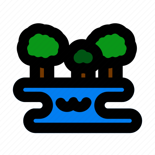 Lake, tree, forest, jungle icon - Download on Iconfinder