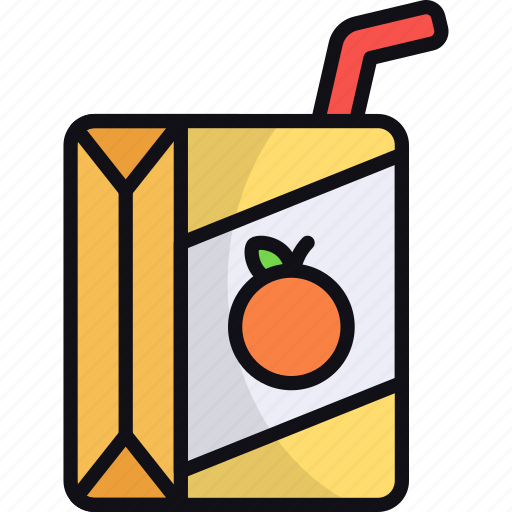 Juice box, carton box, beverage, fruit juice, orange juice, drink icon - Download on Iconfinder