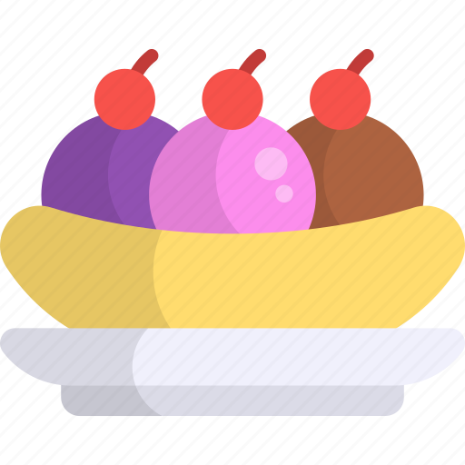 Banana split, dessert, ice cream, summer, fast food icon - Download on Iconfinder