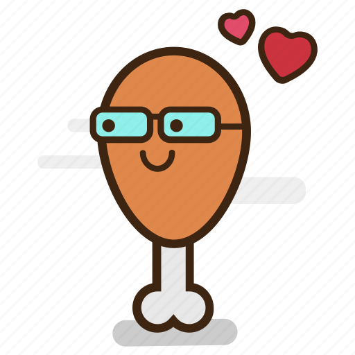 Chicken, chicken leg, cute, emoji, emoticon, expression, fast food icon - Download on Iconfinder