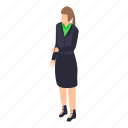 business, businesswoman, cartoon, girl, isometric, office, person