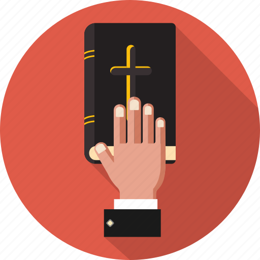 Bible, hand, catholic, christian, court, cross, religion icon - Download on Iconfinder