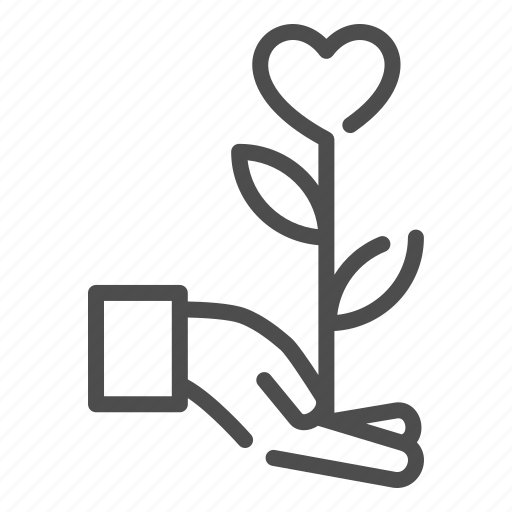 Heart, care, hand, love, floral, flower, leaf icon - Download on Iconfinder
