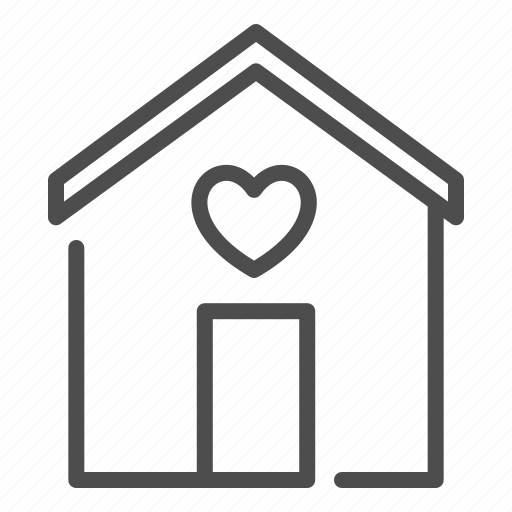 House, home, residential, building, heart, love, door icon - Download on Iconfinder