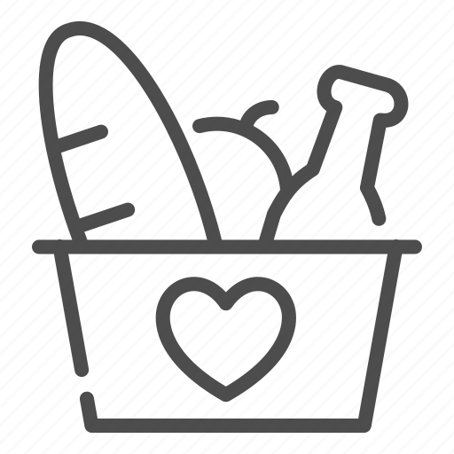 Food, full, basket, bucket, heart, bun, bottle icon - Download on Iconfinder
