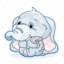 kawaii, elephant, hugging, plush, stuffed, toy 