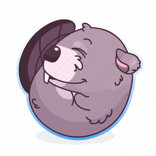 Kawaii, beaver, curled, hugging, sleeping illustration - Download on Iconfinder