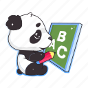 kawaii, panda, bear, drawing, chalkboard 