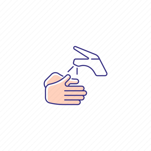 Wetting hands, hygiene practice, proper handwashing, bathroom tap icon - Download on Iconfinder