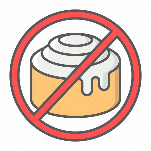 Bun, cinnamon, food, no, prohibition, roll, sweet icon - Download on Iconfinder