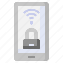 smartphone, smart, lock, wifi, connection, signal, open, padlock