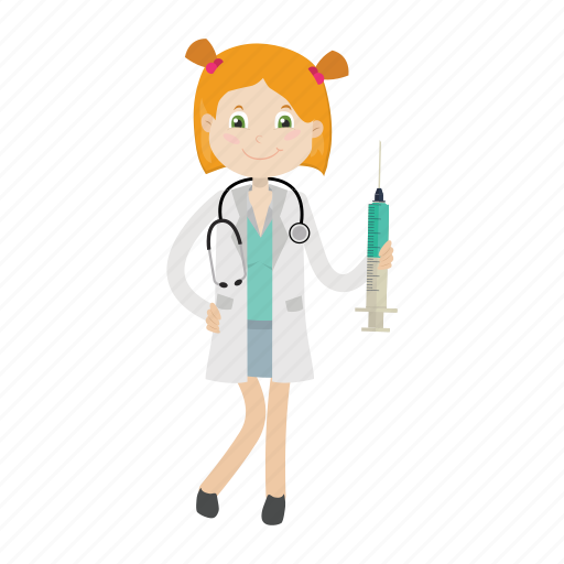 Doctor, girl, kid, physician, syringe icon - Download on Iconfinder