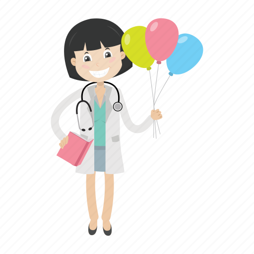 Balloon, doctor, girl, kid, physician icon - Download on Iconfinder